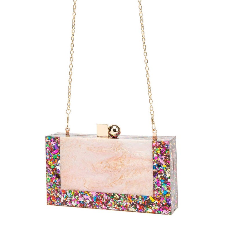 LETODE New acrylic contrast color stitching clutch for Women Wedding Party Clutch bag (5240-color) - Image 3